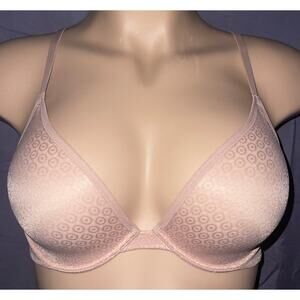#1 - 34D LIGHT PINK SHEER VICTORIA'S SECRET UNLINED PLUNGE BRA